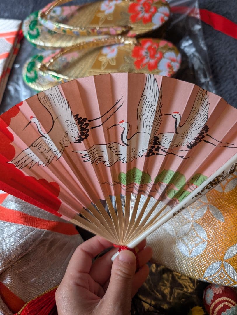 七歳　七五三　着物14点セット　正絹　7歳6歳5歳　小柄　女の子　絞り入り