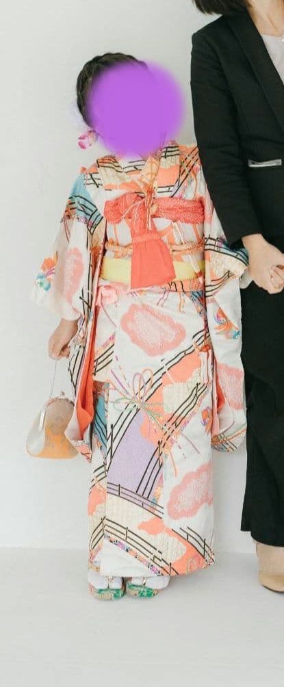 七歳　七五三　着物14点セット　正絹　7歳6歳5歳　小柄　女の子　絞り入り