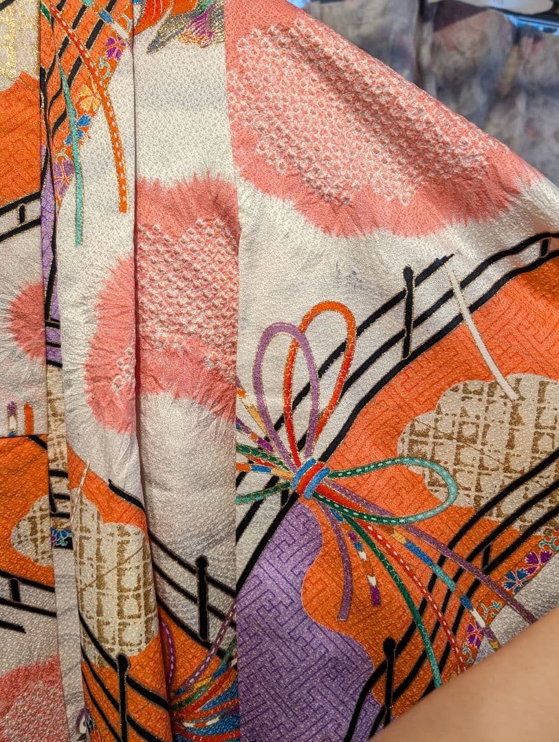 七歳　七五三　着物14点セット　正絹　7歳6歳5歳　小柄　女の子　絞り入り