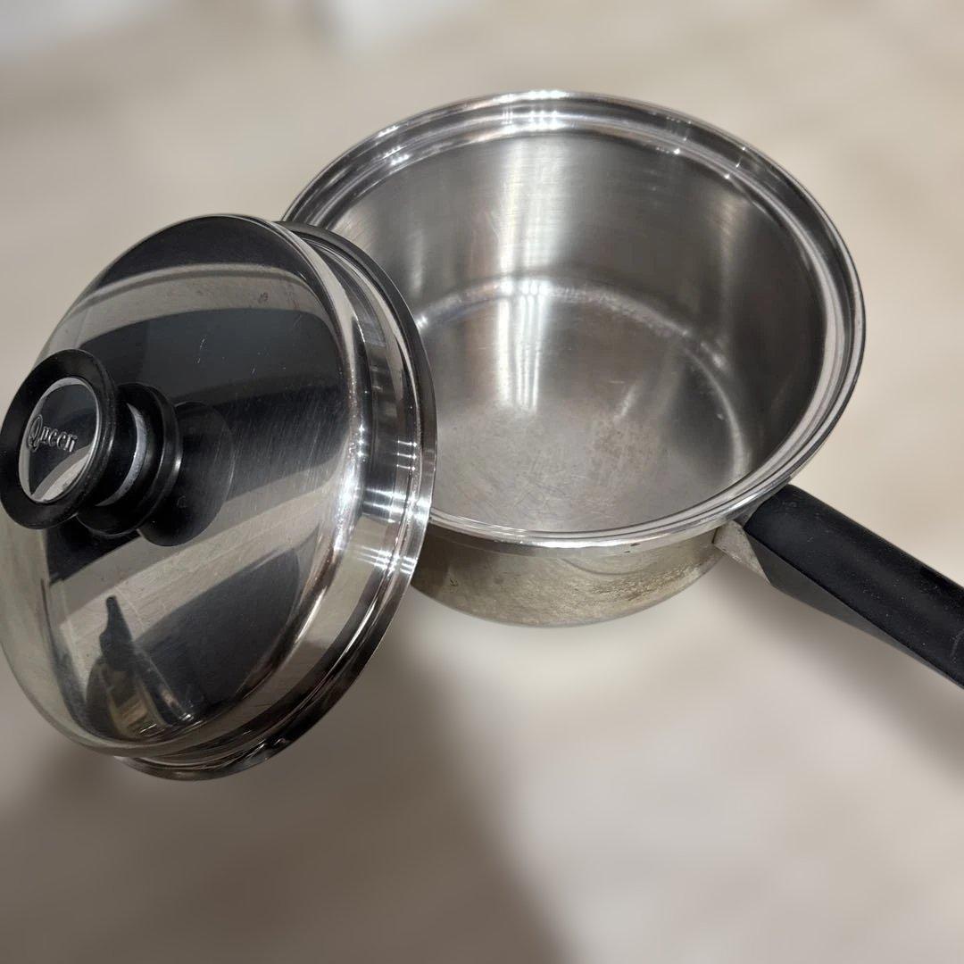専用Queen ステンレススチール 片手鍋 蓋付き２個