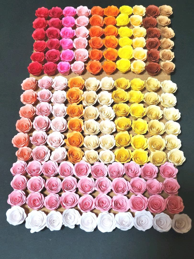 ペーパークイリング　デコパーツ 花　320個デコ用パーツ　クイリング