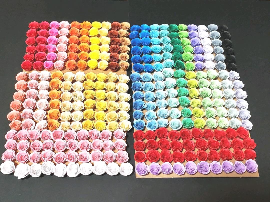 ペーパークイリング　デコパーツ 花　320個デコ用パーツ　クイリング