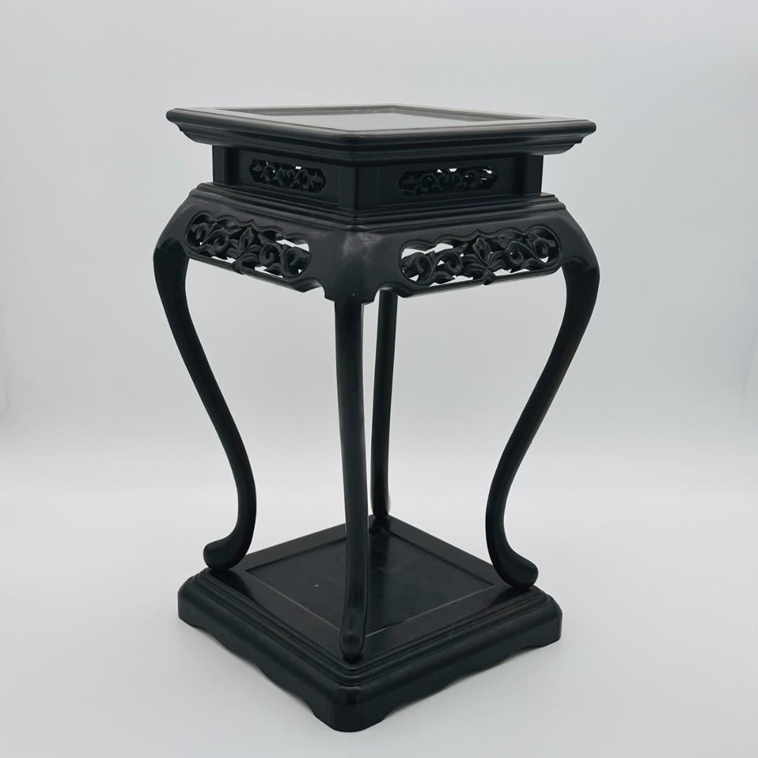 T 香炉と花台一式　九谷焼　晴谷名　色絵　唐草模様　花鳥鶴雉松梅　目出度図