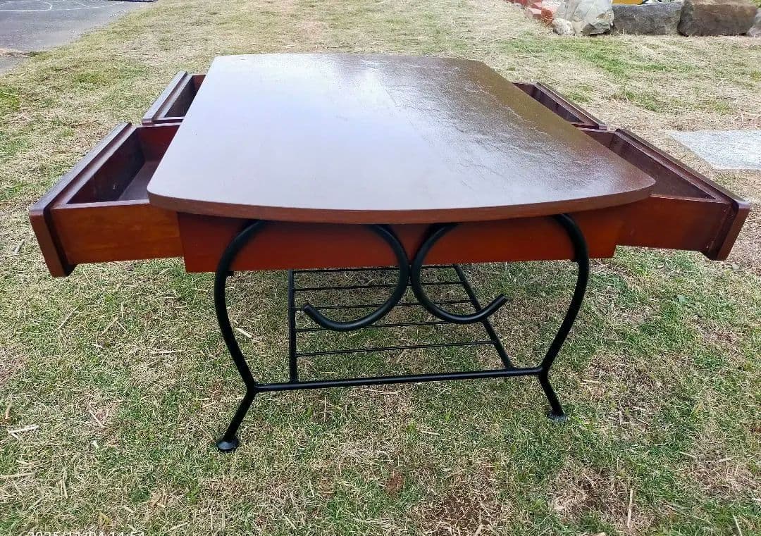 木製サイドテーブル 4引き出し付き