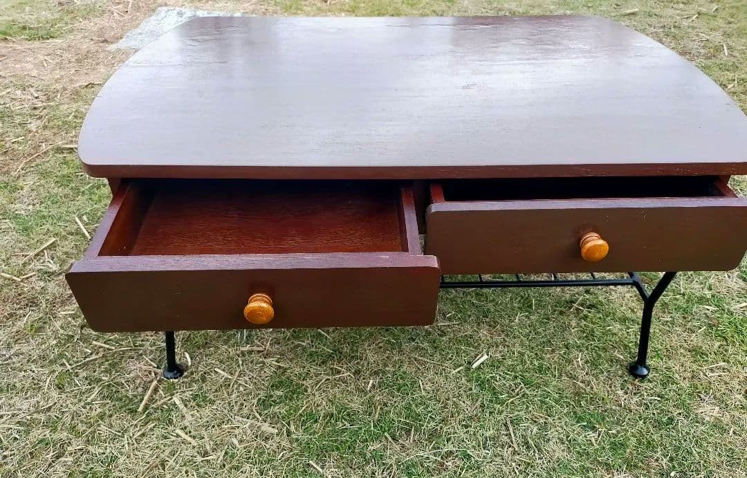 木製サイドテーブル 4引き出し付き