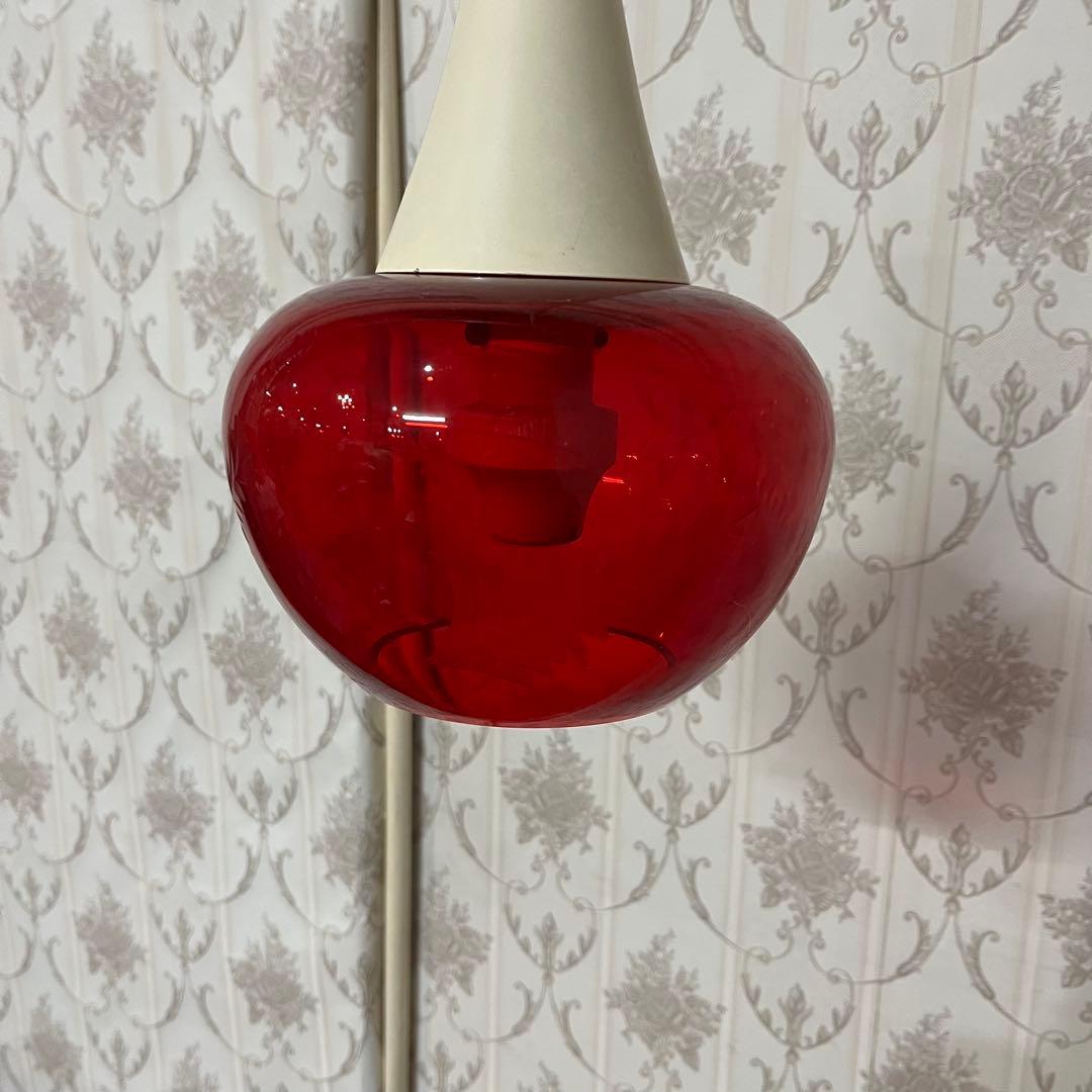 【アンティーク】昭和レトロ ナショナル ペンダントライト ガラス傘 古道具