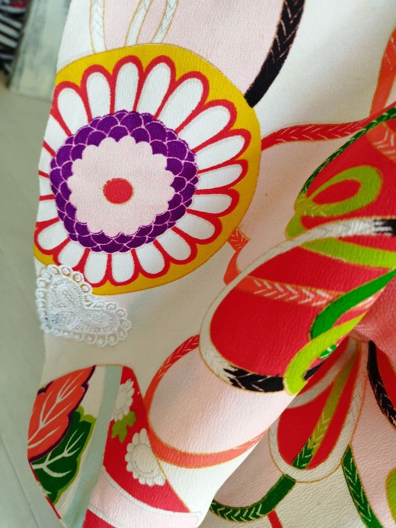 アンティーク着物と鹿の子の被布セット