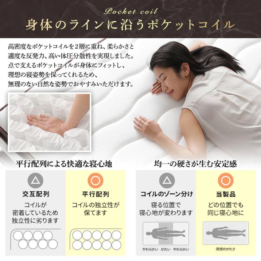 【美品・送料込み】RASIK 2層ポケットコイルマットレス ダブル ハイグレード
