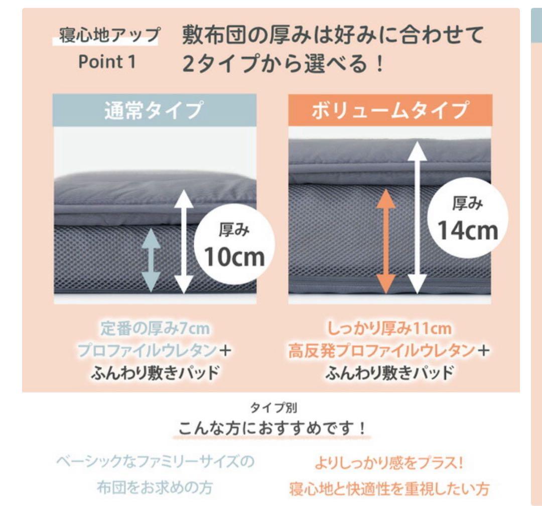 【期間限定特価】新品　ファミリー敷布団セット 3人用　通常タイプ