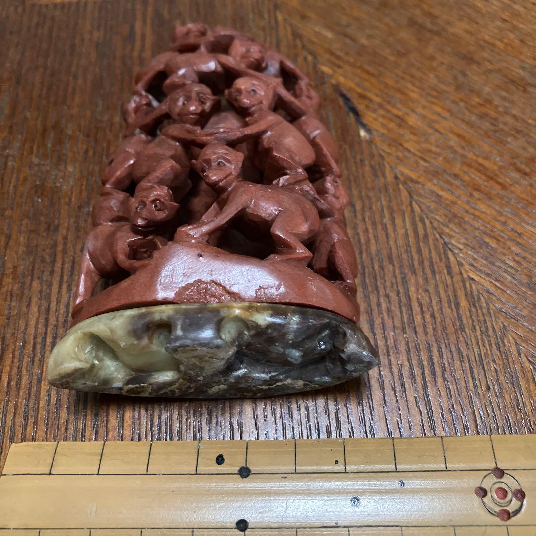 猿の石彫置物