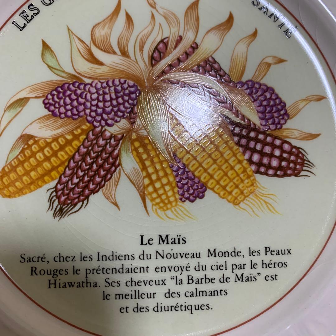 GIEN FRANCE ジアン アンティーク 皿 8枚 野菜柄 ヴィンテージ