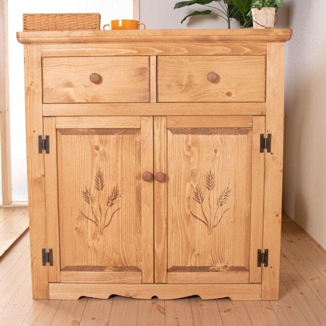 カントリー調パイン無垢材バーカウンター幅90cm キッチンカウンター（775）