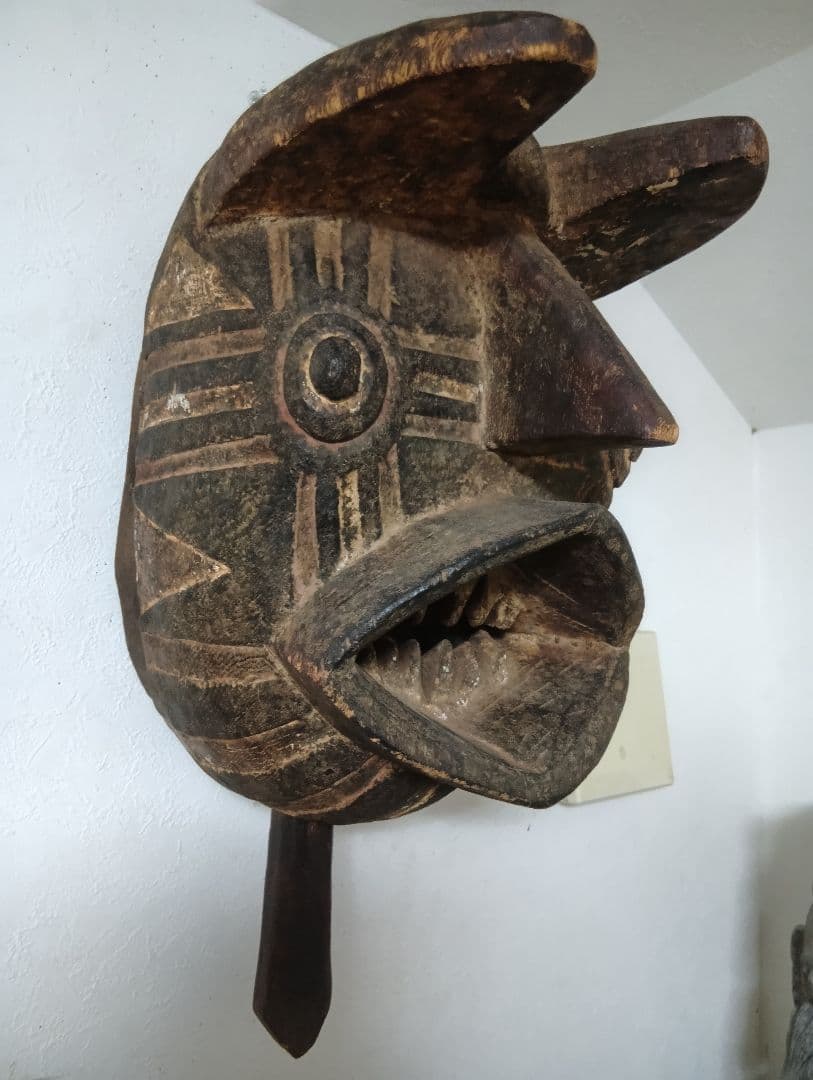 アフリカ マスク グルンシ族 豹？ プリミティブアート 仮面 儀式 祭礼
