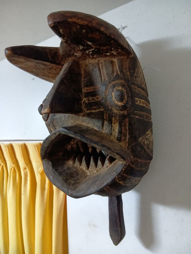 アフリカ マスク グルンシ族 豹？ プリミティブアート 仮面 儀式 祭礼