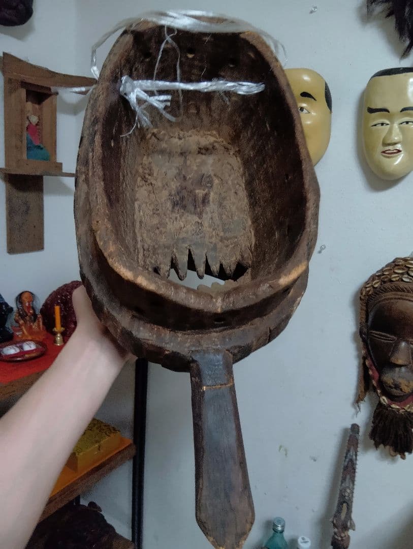 アフリカ マスク グルンシ族 豹？ プリミティブアート 仮面 儀式 祭礼