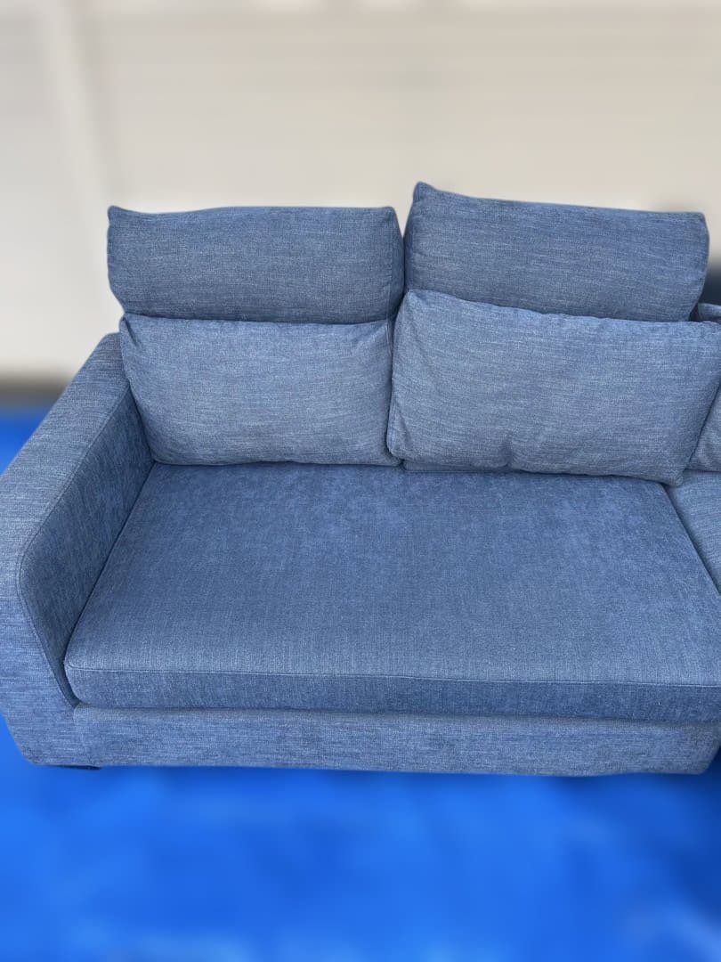RELAXFORM リラックスフォーム 3人掛けカウチソファ 青L字