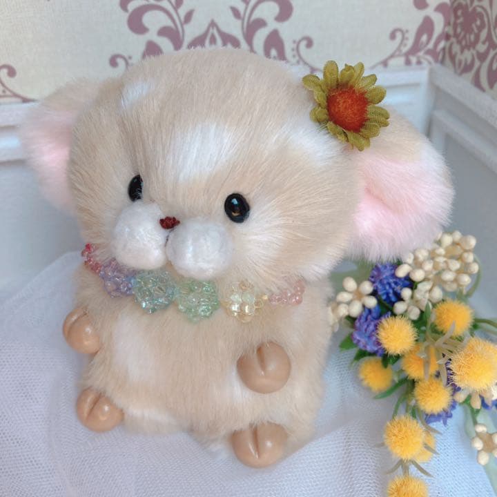 ★ハンドメイドぬいぐるみ★ こんぺいとうちゃん☆こじかのバンビちゃんクリーム色