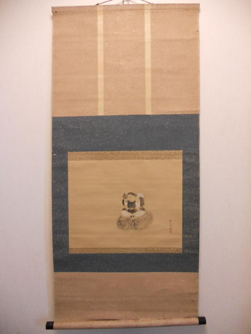 掛け軸 雲鳳 大黒様 七福神 紙本 希少 軸装 茶道具 掛軸 です。 美術品