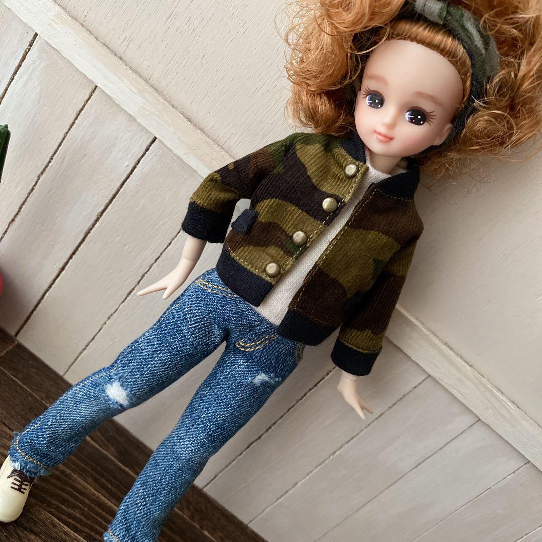 リカちゃん　洋服　ミリタリー❤︎迷彩　ジャンパー　ブルゾン　アウター　ハンドメイド