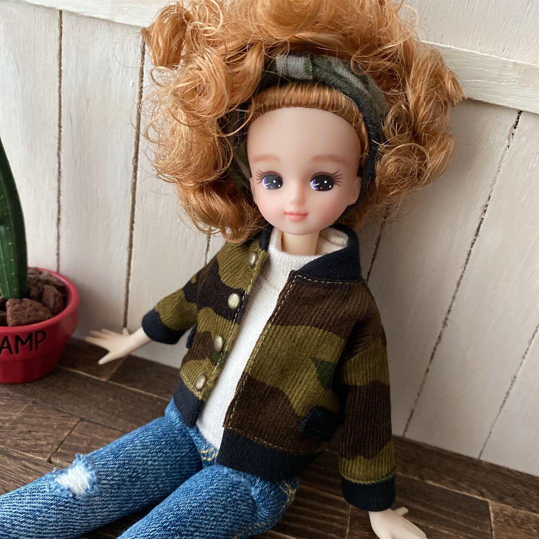 リカちゃん　洋服　ミリタリー❤︎迷彩　ジャンパー　ブルゾン　アウター　ハンドメイド