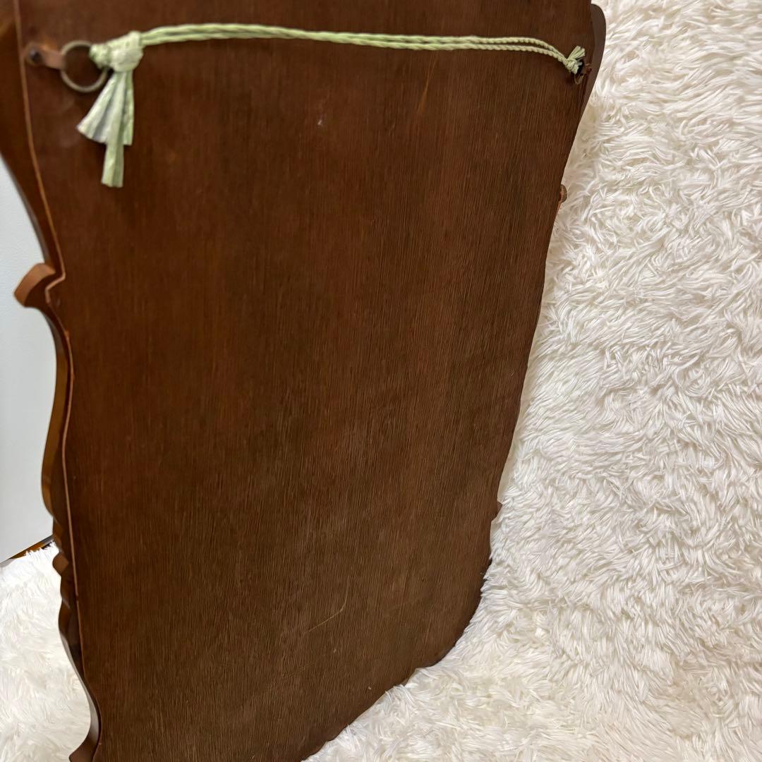 ビンテージ ウォールミラー 鏡 木枠ミラー 壁掛け 立て掛け 彫刻 アンティーク