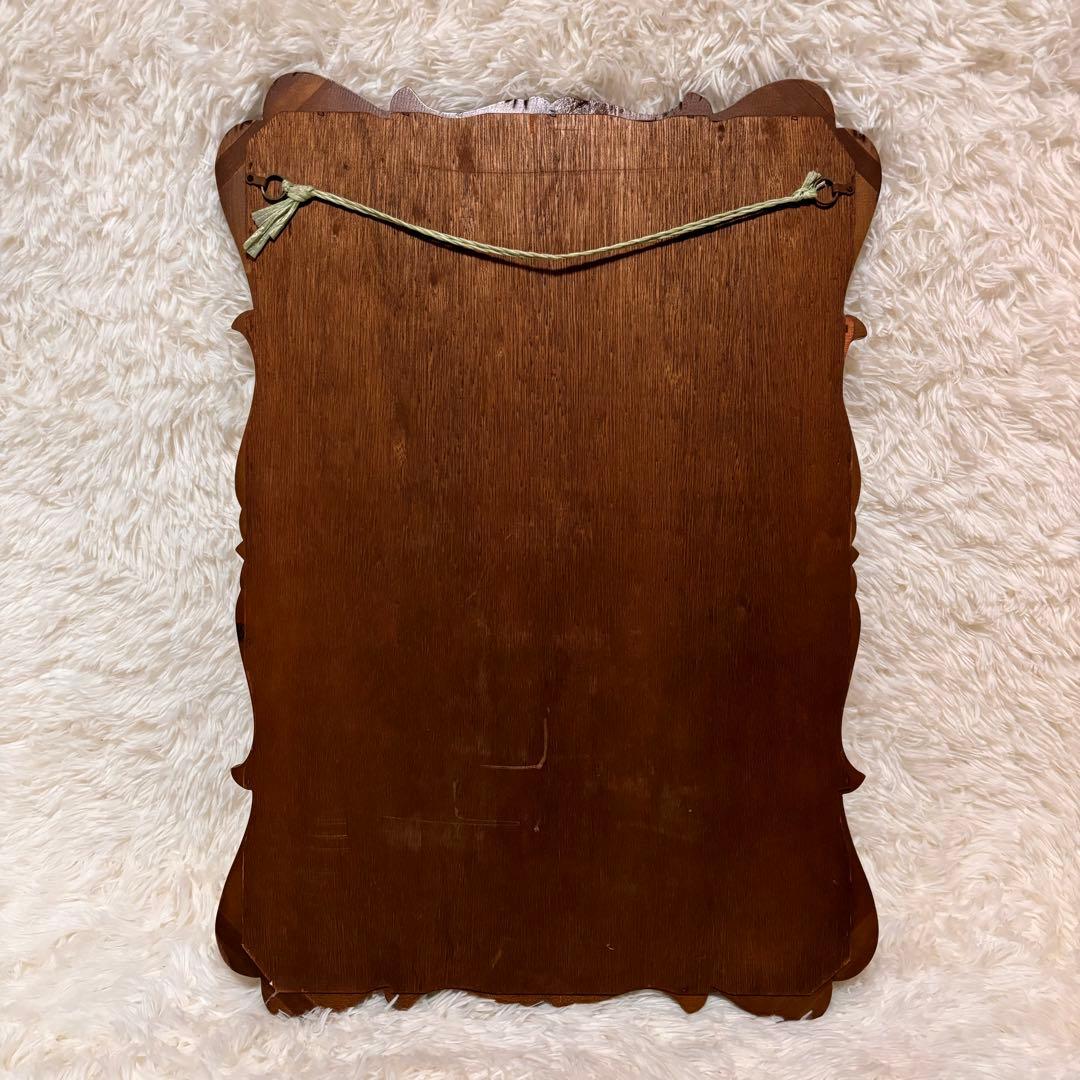 ビンテージ ウォールミラー 鏡 木枠ミラー 壁掛け 立て掛け 彫刻 アンティーク