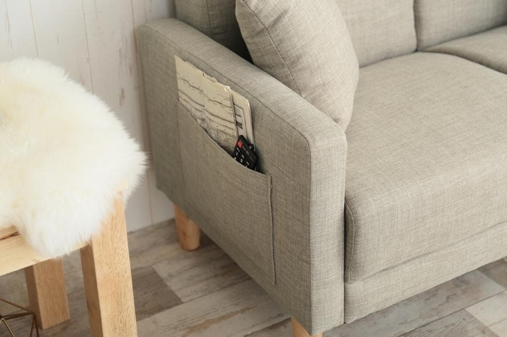 2人掛けソファ コンパクトタイプ ベージュ系 幅110