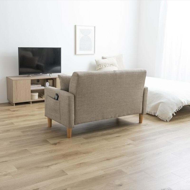 2人掛けソファ コンパクトタイプ ベージュ系 幅110