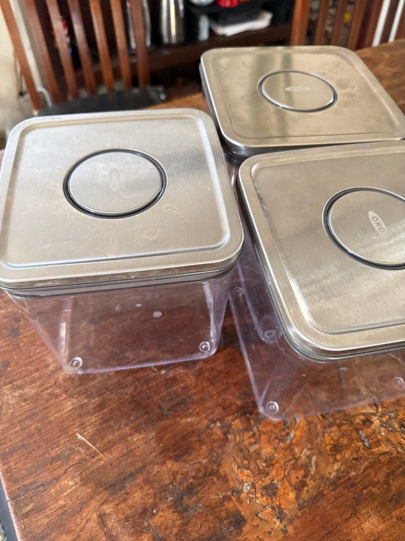 OXO 保存容器 プラスチック 密閉 2.6L ステンレス ポップコンテナ ３個