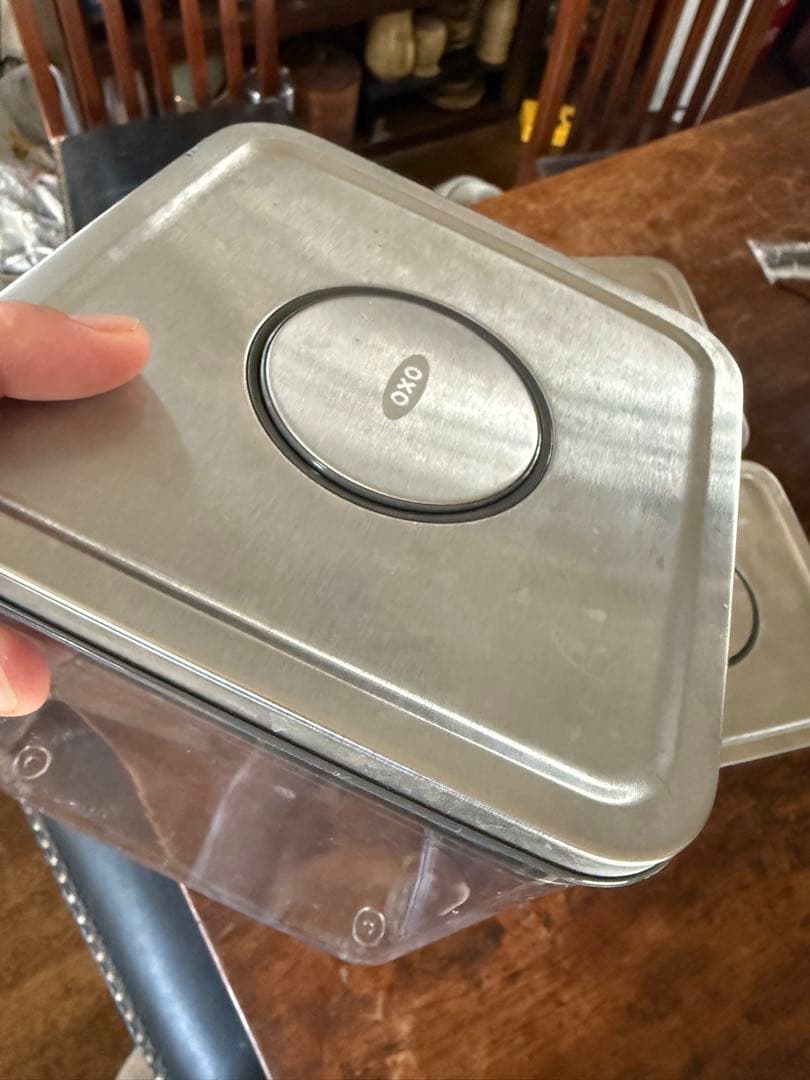 OXO 保存容器 プラスチック 密閉 2.6L ステンレス ポップコンテナ ３個