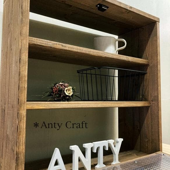 【サイズオーダー可】【引取可能】扉付きキッチン収納カフェ風食器棚 スパイスラック