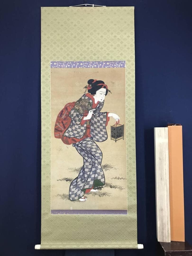 作者不詳/美人画/浮世絵/風俗画/掛軸☆宝船☆AH-672