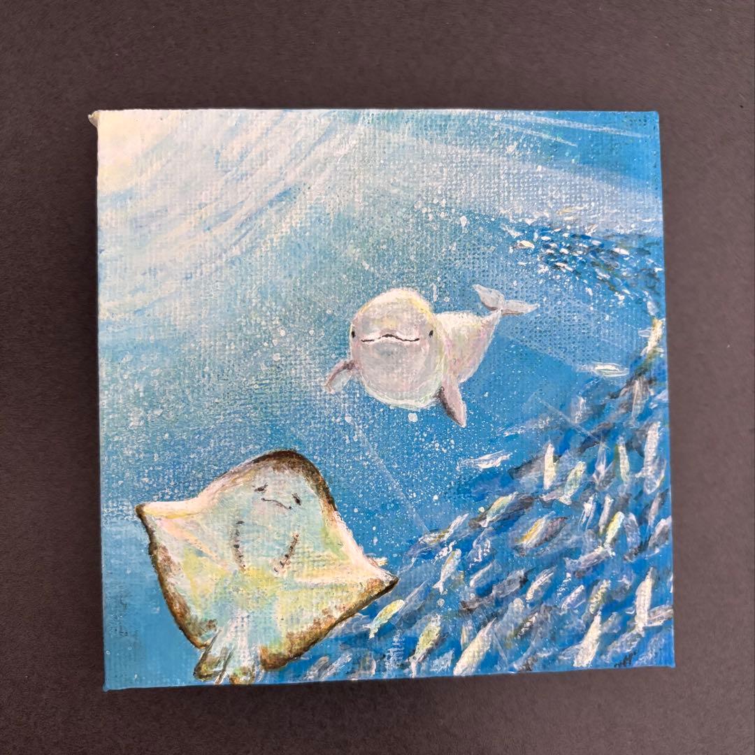 アクリル絵の具 原画 青 水族館 海 夏 - メルカリ