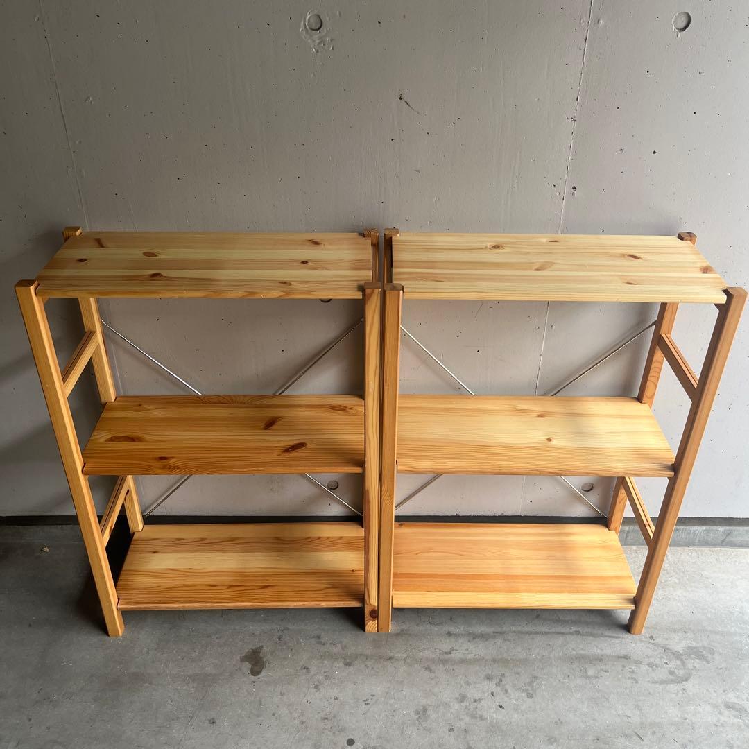 無印★パイン材ユニットシェルフ・奥行２５ｃｍタイプ・５８ｃｍ幅・小 ２個セット