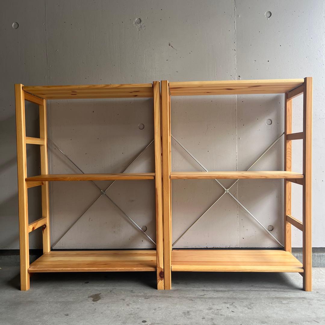 無印★パイン材ユニットシェルフ・奥行２５ｃｍタイプ・５８ｃｍ幅・小 ２個セット