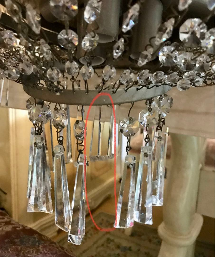 チェコ製　シャンデリア　天井直付　電球　9灯