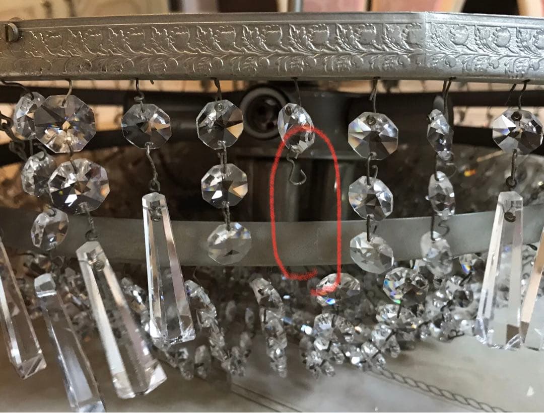 チェコ製　シャンデリア　天井直付　電球　9灯