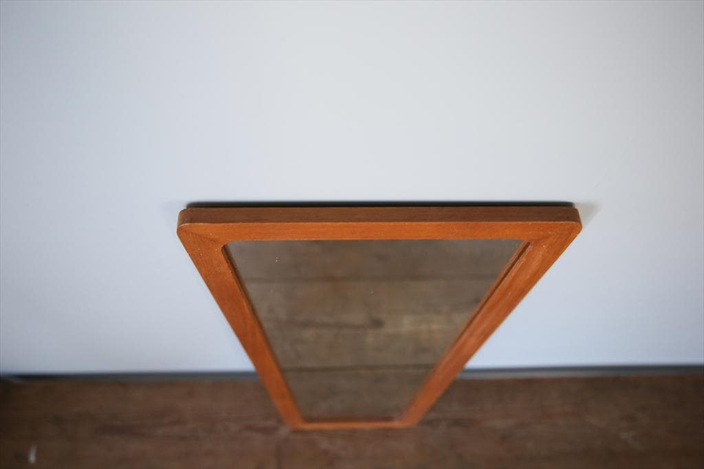 英国アンティークチークウォールミラー/木製壁掛け鏡/立鏡/姿見(91-249-1