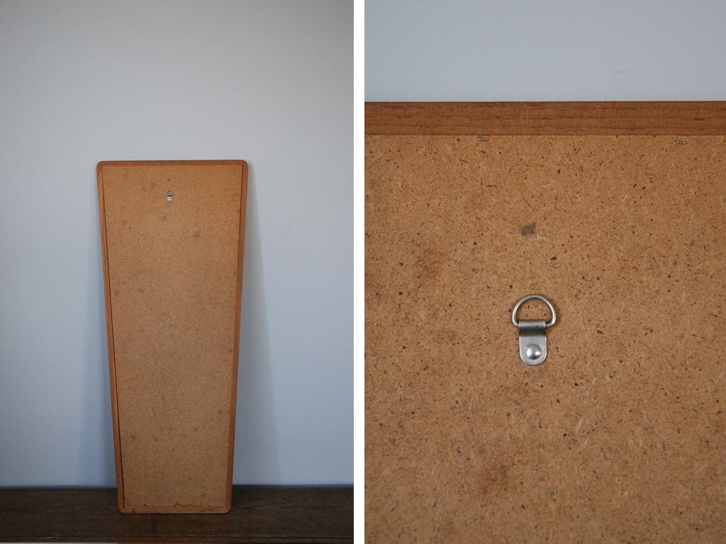 英国アンティークチークウォールミラー/木製壁掛け鏡/立鏡/姿見(91-249-1