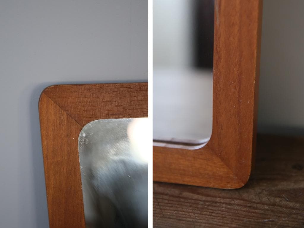 英国アンティークチークウォールミラー/木製壁掛け鏡/立鏡/姿見(91-249-1