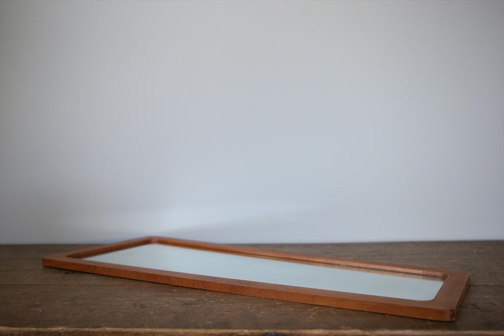 英国アンティークチークウォールミラー/木製壁掛け鏡/立鏡/姿見(91-249-1