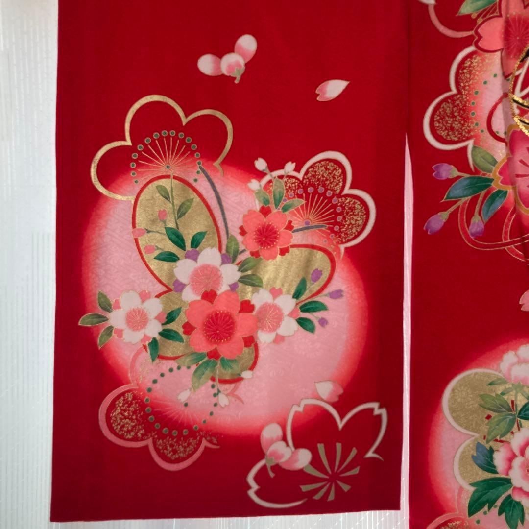 七五三用 赤い花柄 和服