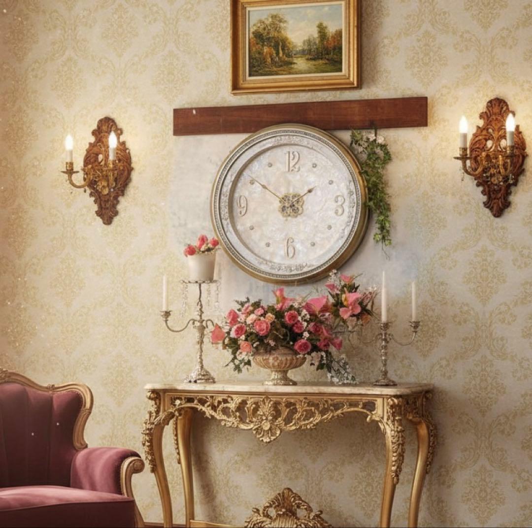 アンティーク雑貨 Victorian ウォールクロック カピスシェル 壁掛