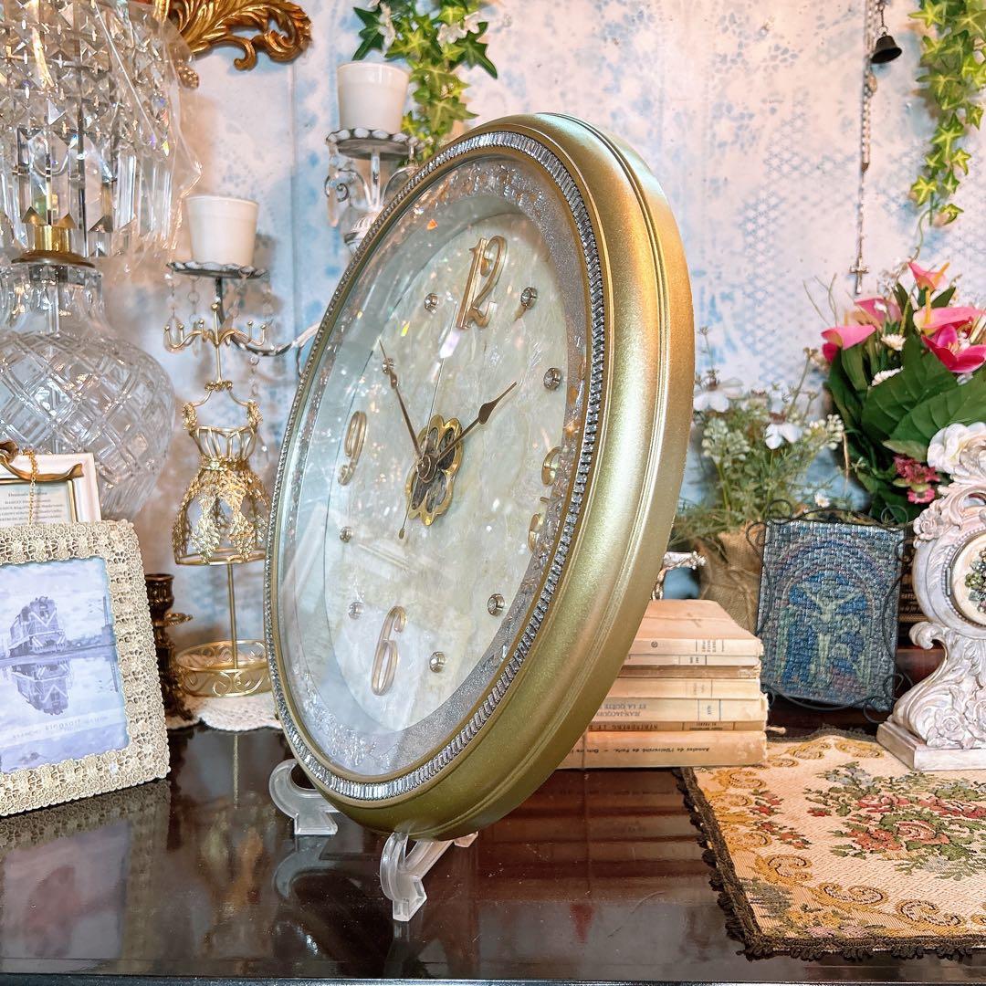 アンティーク雑貨 Victorian ウォールクロック カピスシェル 壁掛