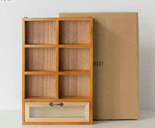 壁に付けられる家具オーク材収納ボックス置物