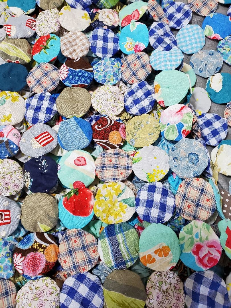 ヨーヨーキルト ラグ マルチカバー フリーカバー ブルー系