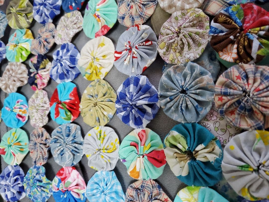 ヨーヨーキルト ラグ マルチカバー フリーカバー ブルー系