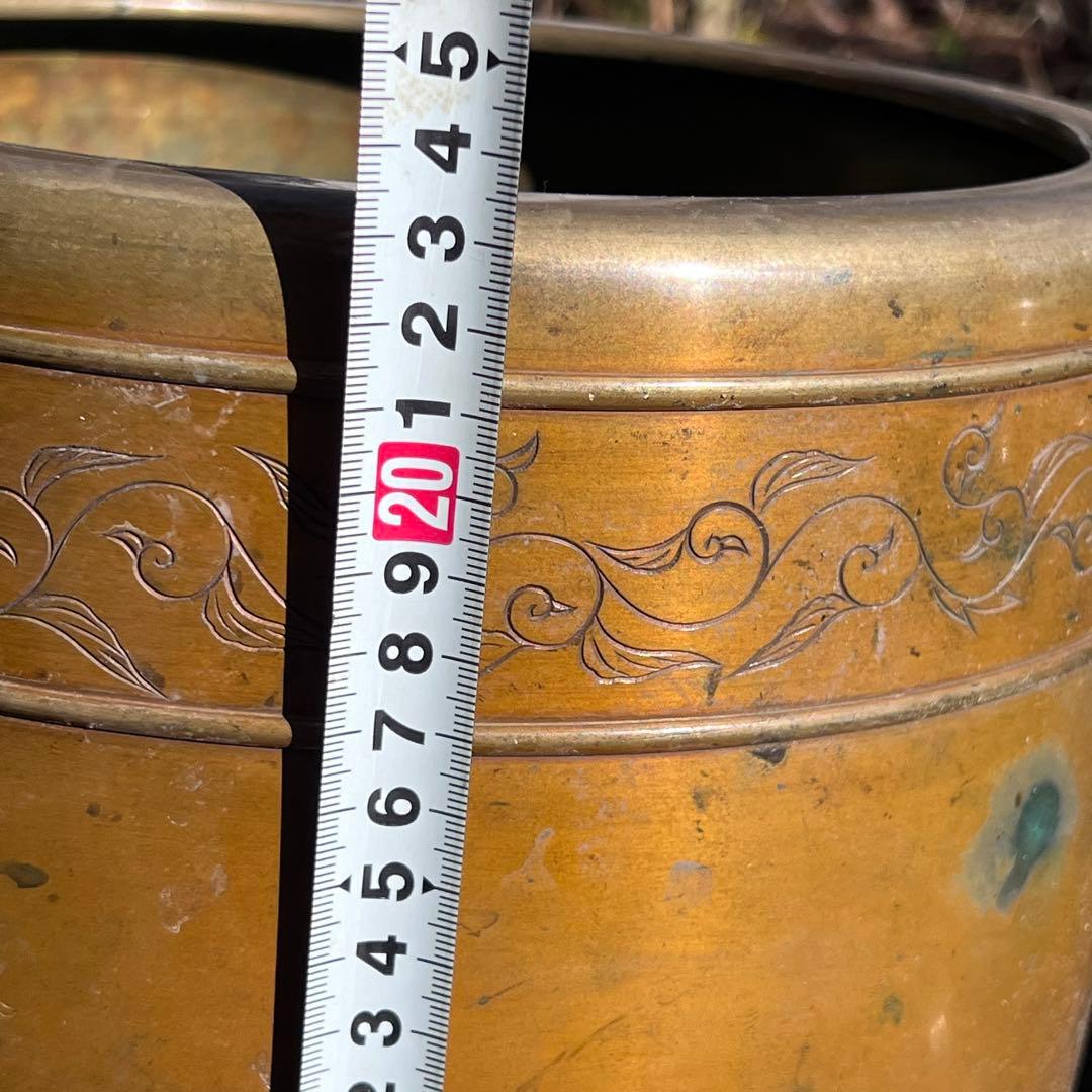 火鉢 アンティーク 手炙り 古道具 骨董 銅製 金属工芸 置物 昭和レトロ 双耳