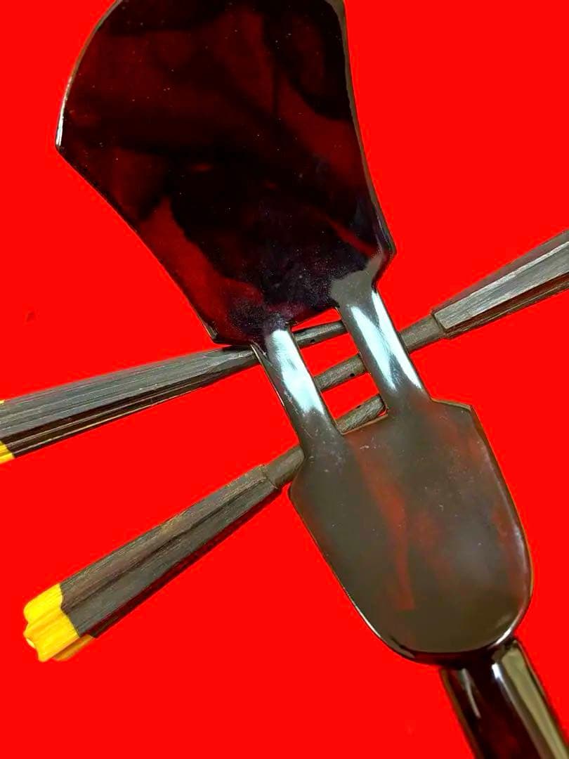 フライングやもりん ガマゴン黒檀竿　三線