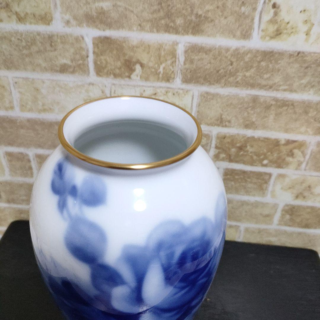 大倉陶園 ブルーローズ 花瓶 花生 花器 23cmサイズ - メルカリ